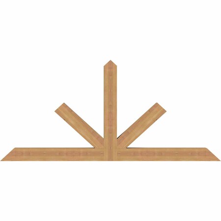 Ekena Millwork Saratoga Timber Gable Bracket, Western Red Cedar, 60"W x 27"H x 3 1/2"D x 3 1/2"F, 11/12 Pitch GBW060X27X0404SAR00SWR